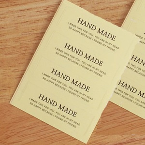 텍스트 투명 스티커 소 - HAND MADE (3장-12매)